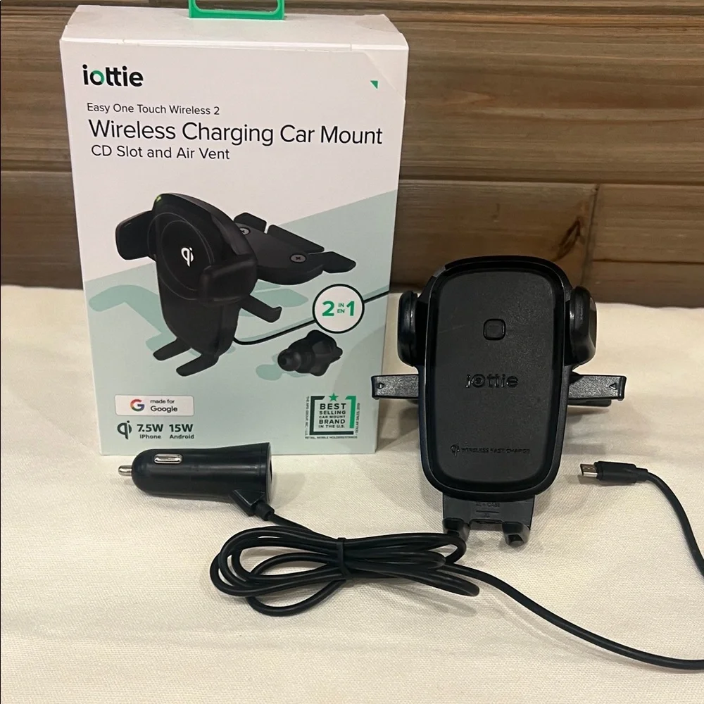 iOttie Easy One Touch Wireless 2 Wireless Charging Car Mount CD Slot & Air Vent